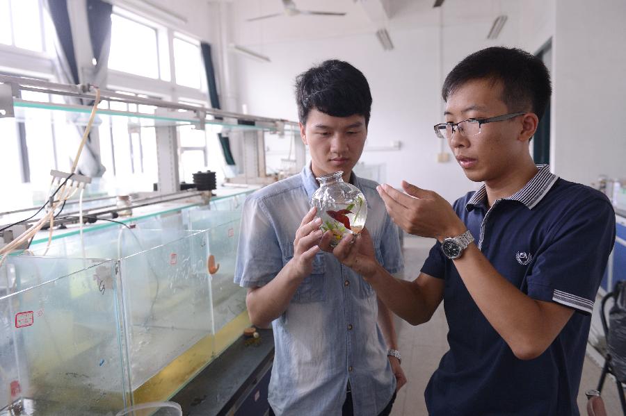（社会）（1）福州大学生发明微生态鱼瓶实现微创业
